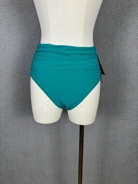 Gottex High Waisted Ruched Swimsuit Bikini Bottom Green Size 6 New With Tag's.